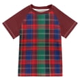 thumbnail image 1 of FORMRS Boys Rash Guard Short Sleeves Swim Shirt Quick Dry UPF 50+ Sun Protection, Sizes 3-12T, Red Green Pattern, 1 of 6