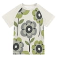 thumbnail image 1 of FORMRS Boys Rash Guard Short Sleeves Swim Shirt Quick Dry UPF 50+ Sun Protection, Sizes 3-12T, Retro Flower, 1 of 6