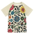 thumbnail image 1 of FORMRS Boys Rash Guard Short Sleeves Swim Shirt Quick Dry UPF 50+ Sun Protection, Sizes 3-12T, Vibrant Floral, 1 of 6