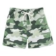 thumbnail image 1 of FORMRS Boys Swim Trunks Quick Dry Mesh Liner Boardshorts Sizes XS-XL, Army Green Camouflage Pattern, 1 of 7