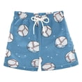 thumbnail image 1 of FORMRS Boys Swim Trunks Quick Dry Mesh Liner Boardshorts Sizes XS-XL, Baseballs Pattern, 1 of 7