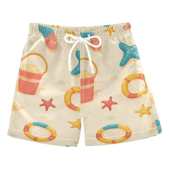 FORMRS Boys Swim Trunks Quick Dry Mesh Liner Boardshorts Sizes XS-XL, Beach Pattern