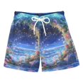 thumbnail image 1 of FORMRS Boys Swim Trunks Quick Dry Mesh Liner Boardshorts Sizes XS-XL, Beautiful Floral Moon, 1 of 7