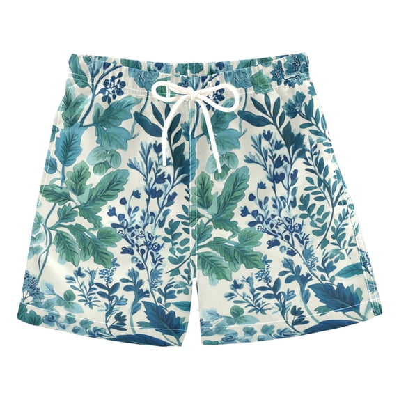 FORMRS Boys Swim Trunks Quick Dry Mesh Liner Boardshorts Sizes XS-XL, Beautiful Leaves Pattern