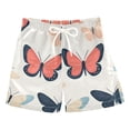 thumbnail image 1 of FORMRS Boys Swim Trunks Quick Dry Mesh Liner Boardshorts Sizes XS-XL, Beige Butterflies, 1 of 7