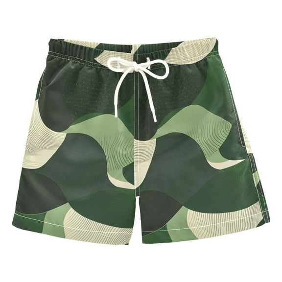 FORMRS Boys Swim Trunks Quick Dry Mesh Liner Boardshorts Sizes XS-XL, Black Abstract