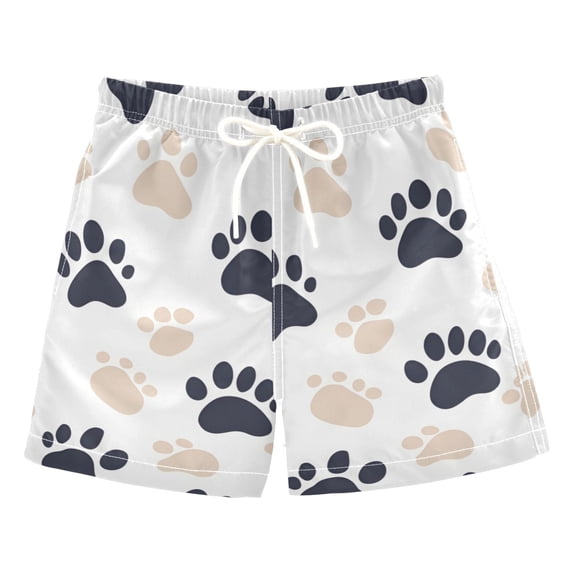 FORMRS Boys Swim Trunks Quick Dry Mesh Liner Boardshorts Sizes XS-XL, Black Cat Paw