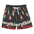 thumbnail image 1 of FORMRS Boys Swim Trunks Quick Dry Mesh Liner Boardshorts Sizes XS-XL, Black Christmas Light, 1 of 7