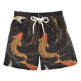 thumbnail image 1 of FORMRS Boys Swim Trunks Quick Dry Mesh Liner Boardshorts Sizes XS-XL, Black Fish Pattern, 1 of 7