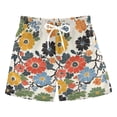 thumbnail image 1 of FORMRS Boys Swim Trunks Quick Dry Mesh Liner Boardshorts Sizes XS-XL, Black Flowers Pattern, 1 of 7