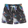 thumbnail image 1 of FORMRS Boys Swim Trunks Quick Dry Mesh Liner Boardshorts Sizes XS-XL, Black, 1 of 7