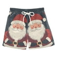 thumbnail image 1 of FORMRS Boys Swim Trunks Quick Dry Mesh Liner Boardshorts Sizes XS-XL, Blue Christmas Santa, 1 of 7