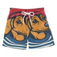 thumbnail image 1 of FORMRS Boys Swim Trunks Quick Dry Mesh Liner Boardshorts Sizes XS-XL, Blue Dog Artist, 1 of 7