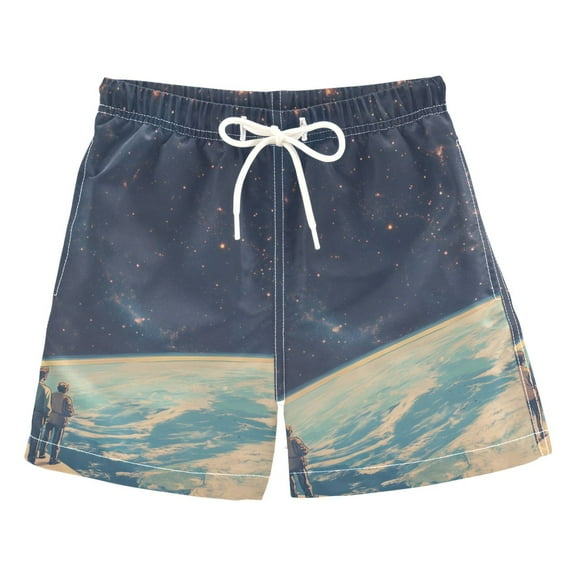 FORMRS Boys Swim Trunks Quick Dry Mesh Liner Boardshorts Sizes XS-XL, Blue Earth