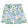 thumbnail image 1 of FORMRS Boys Swim Trunks Quick Dry Mesh Liner Boardshorts Sizes XS-XL, Blue Floral, 1 of 7