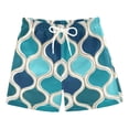 thumbnail image 1 of FORMRS Boys Swim Trunks Quick Dry Mesh Liner Boardshorts Sizes XS-XL, Blue Geometric Pattern, 1 of 7