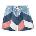 thumbnail image 1 of FORMRS Boys Swim Trunks Quick Dry Mesh Liner Boardshorts Sizes XS-XL, Blue Geometric, 1 of 7