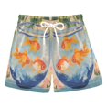 thumbnail image 1 of FORMRS Boys Swim Trunks Quick Dry Mesh Liner Boardshorts Sizes XS-XL, Blue Goldfish Bowl, 1 of 7