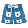 thumbnail image 1 of FORMRS Boys Swim Trunks Quick Dry Mesh Liner Boardshorts Sizes XS-XL, Blue Polar Bear, 1 of 7
