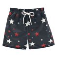 thumbnail image 1 of FORMRS Boys Swim Trunks Quick Dry Mesh Liner Boardshorts Sizes XS-XL, Blue Stars Pattern, 1 of 7