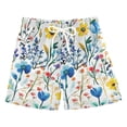 thumbnail image 1 of FORMRS Boys Swim Trunks Quick Dry Mesh Liner Boardshorts Sizes XS-XL, Blue Wildflower Pattern, 1 of 7