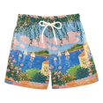 thumbnail image 1 of FORMRS Boys Swim Trunks Quick Dry Mesh Liner Boardshorts Sizes XS-XL, Blue Window, 1 of 7