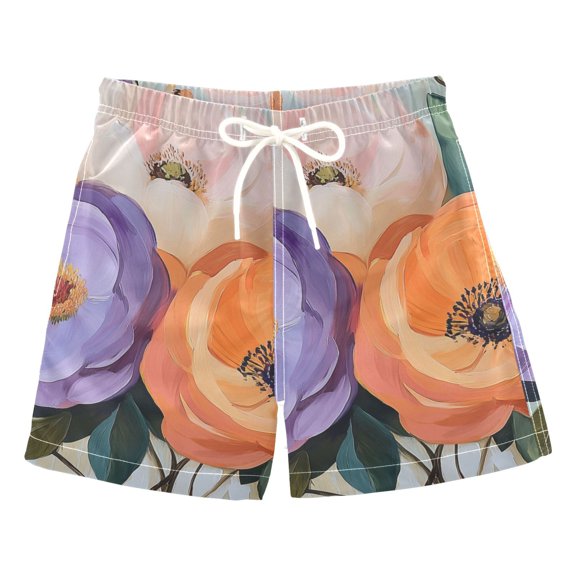 FORMRS Boys Swim Trunks Quick Dry Mesh Liner Boardshorts Sizes XS-XL, Bright Flowers