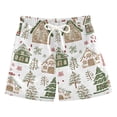 thumbnail image 1 of FORMRS Boys Swim Trunks Quick Dry Mesh Liner Boardshorts Sizes XS-XL, Brown Christmas House, 1 of 7