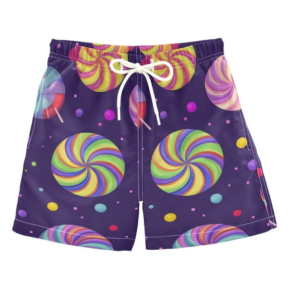 FORMRS Boys Swim Trunks Quick Dry Mesh Liner Boardshorts Sizes XS-XL, Candy Cosmic Swirls
