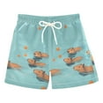 thumbnail image 1 of FORMRS Boys Swim Trunks Quick Dry Mesh Liner Boardshorts Sizes XS-XL, Capybara Splash, 1 of 7