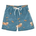 thumbnail image 1 of FORMRS Boys Swim Trunks Quick Dry Mesh Liner Boardshorts Sizes XS-XL, Capybaras Swimming, 1 of 7