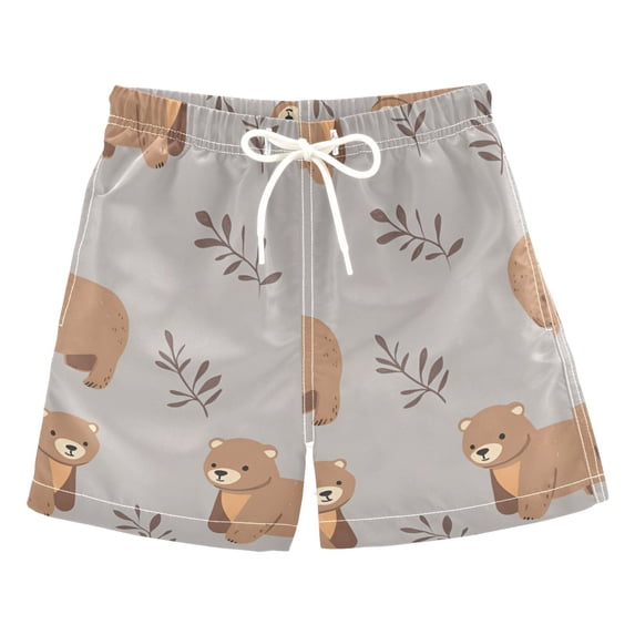 FORMRS Boys Swim Trunks Quick Dry Mesh Liner Boardshorts Sizes XS-XL, Cartoon Bear