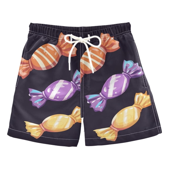 FORMRS Boys Swim Trunks Quick Dry Mesh Liner Boardshorts Sizes XS-XL, Cartoon Candy
