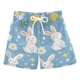 thumbnail image 1 of FORMRS Boys Swim Trunks Quick Dry Mesh Liner Boardshorts Sizes XS-XL, Cartoon Easter Bunnies, 1 of 7
