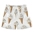 thumbnail image 1 of FORMRS Boys Swim Trunks Quick Dry Mesh Liner Boardshorts Sizes XS-XL, Cartoon Ice Cream Pattern, 1 of 7