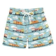 thumbnail image 1 of FORMRS Boys Swim Trunks Quick Dry Mesh Liner Boardshorts Sizes XS-XL, Cartoon Train Pattern, 1 of 7