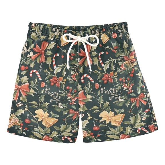 FORMRS Boys Swim Trunks Quick Dry Mesh Liner Boardshorts Sizes XS-XL, Christmas Bows