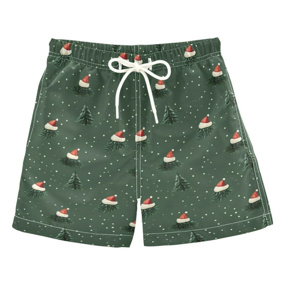 FORMRS Boys Swim Trunks Quick Dry Mesh Liner Boardshorts Sizes XS-XL, Christmas Forest