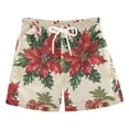 thumbnail image 1 of FORMRS Boys Swim Trunks Quick Dry Mesh Liner Boardshorts Sizes XS-XL, Christmas Poinsettia, 1 of 7