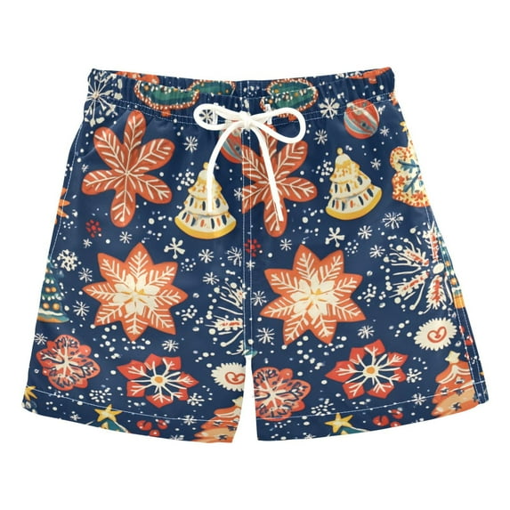FORMRS Boys Swim Trunks Quick Dry Mesh Liner Boardshorts Sizes XS-XL, Christmas Splendor