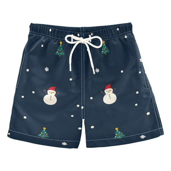 FORMRS Boys Swim Trunks Quick Dry Mesh Liner Boardshorts Sizes XS-XL, Christmas Whimsy