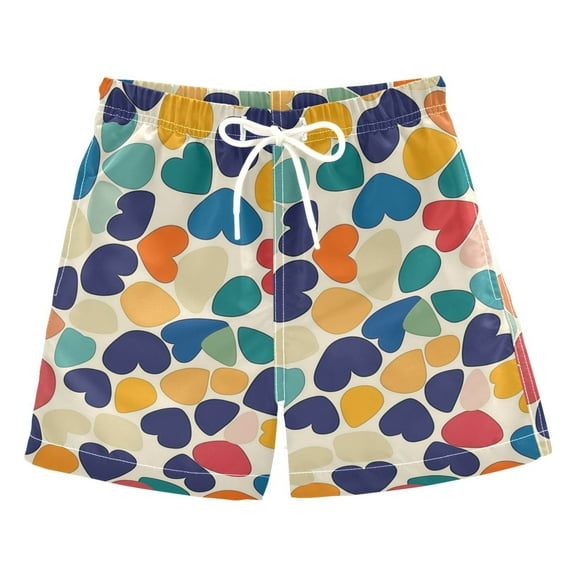 FORMRS Boys Swim Trunks Quick Dry Mesh Liner Boardshorts Sizes XS-XL, Colorful Clover Pattern