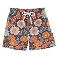 thumbnail image 1 of FORMRS Boys Swim Trunks Quick Dry Mesh Liner Boardshorts Sizes XS-XL, Colorful Flowers, 1 of 7