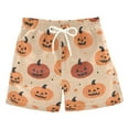 thumbnail image 1 of FORMRS Boys Swim Trunks Quick Dry Mesh Liner Boardshorts Sizes XS-XL, Colorful Halloween Pumpkin Pattern, 1 of 7