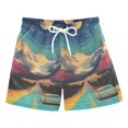 thumbnail image 1 of FORMRS Boys Swim Trunks Quick Dry Mesh Liner Boardshorts Sizes XS-XL, Colorful Road, 1 of 7