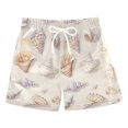 thumbnail image 1 of FORMRS Boys Swim Trunks Quick Dry Mesh Liner Boardshorts Sizes XS-XL, Colorful Watercolor Seashells, 1 of 7