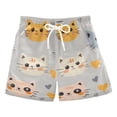 thumbnail image 1 of FORMRS Boys Swim Trunks Quick Dry Mesh Liner Boardshorts Sizes XS-XL, Cute Cartoon Cat, 1 of 7