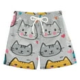 thumbnail image 1 of FORMRS Boys Swim Trunks Quick Dry Mesh Liner Boardshorts Sizes XS-XL, Cute Cat Pattern, 1 of 7