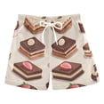thumbnail image 1 of FORMRS Boys Swim Trunks Quick Dry Mesh Liner Boardshorts Sizes XS-XL, Cute Chocolate Cakes, 1 of 7