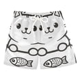 thumbnail image 1 of FORMRS Boys Swim Trunks Quick Dry Mesh Liner Boardshorts Sizes XS-XL, Cute Chubby Cat, 1 of 7